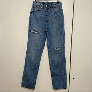 High-Waisted Blue Jeans